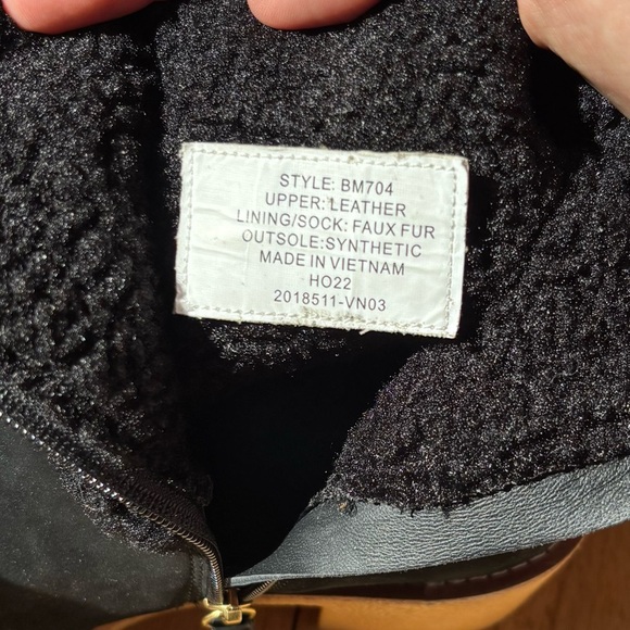 J. Crew Sherpa Stacked Heel Boots Leather Women’s Size 7.5 Faux Fur Lining - Picture 8 of 9